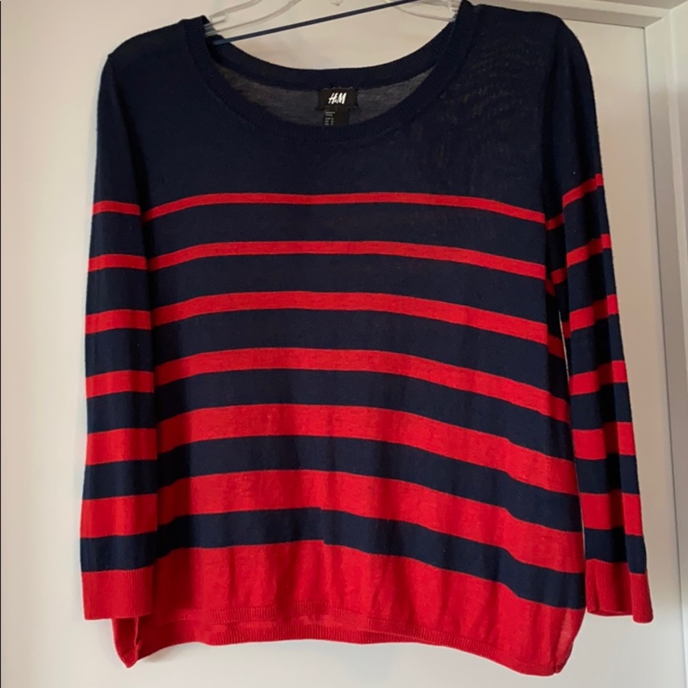 H&M Small blue and red striped, light sweater